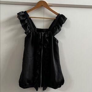Chic Black Ruffle Blouse